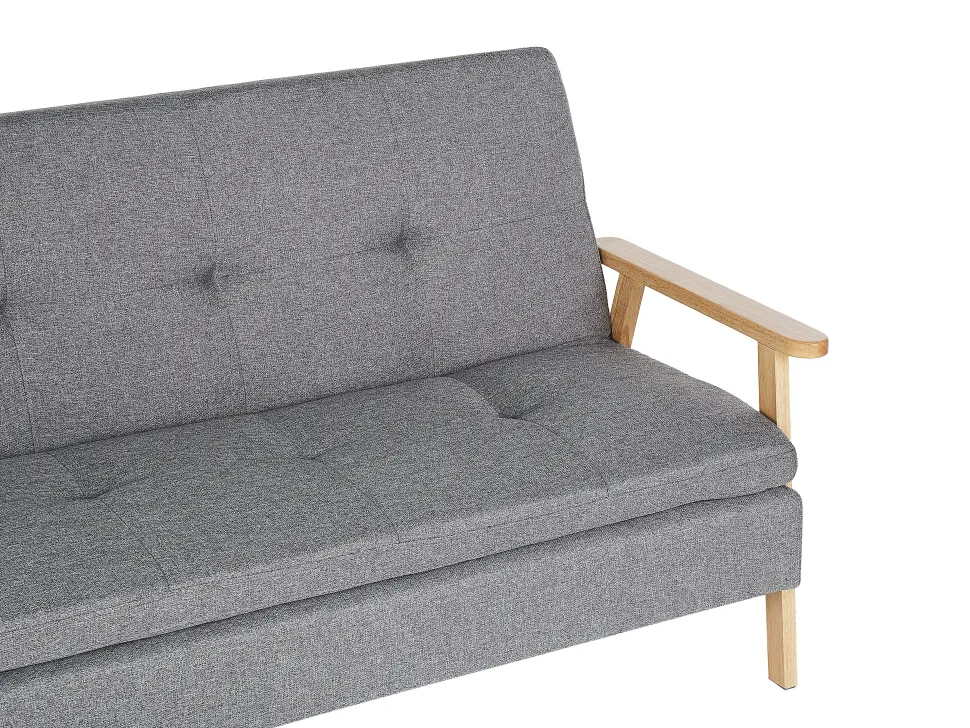 Fabric Sofa Bed Light Grey Tjorn