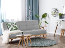 Fabric Sofa Bed Light Grey Froya