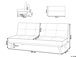 Fabric Sofa Bed Light Grey Froya