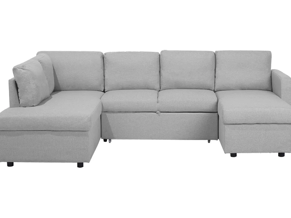 Fabric Sofa Bed Light Grey Karrabo