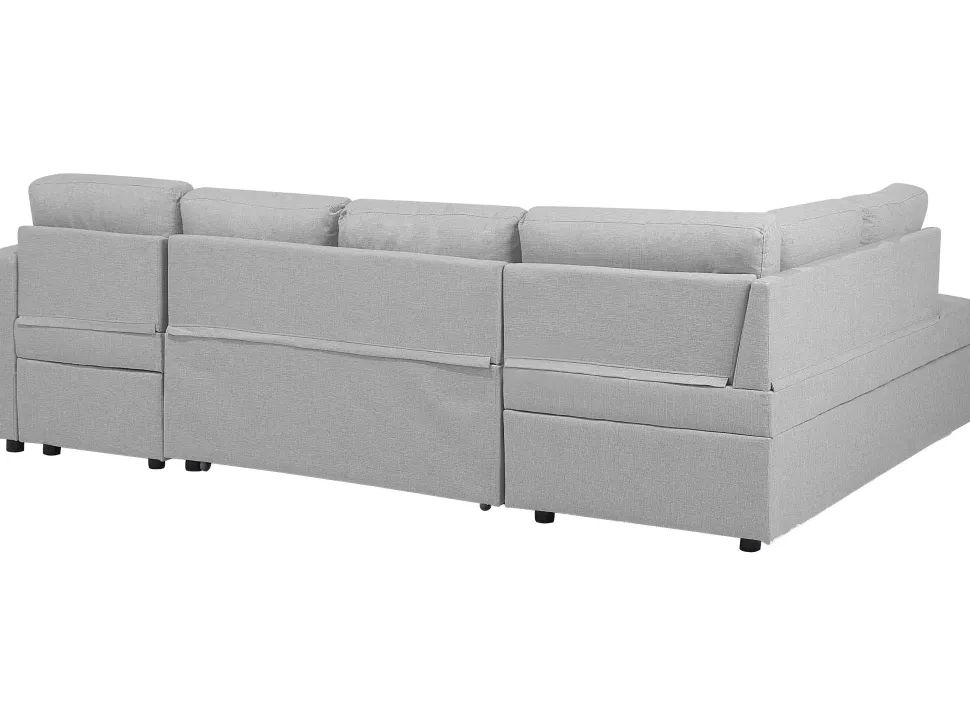 Fabric Sofa Bed Light Grey Karrabo