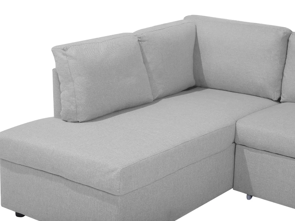 Fabric Sofa Bed Light Grey Karrabo