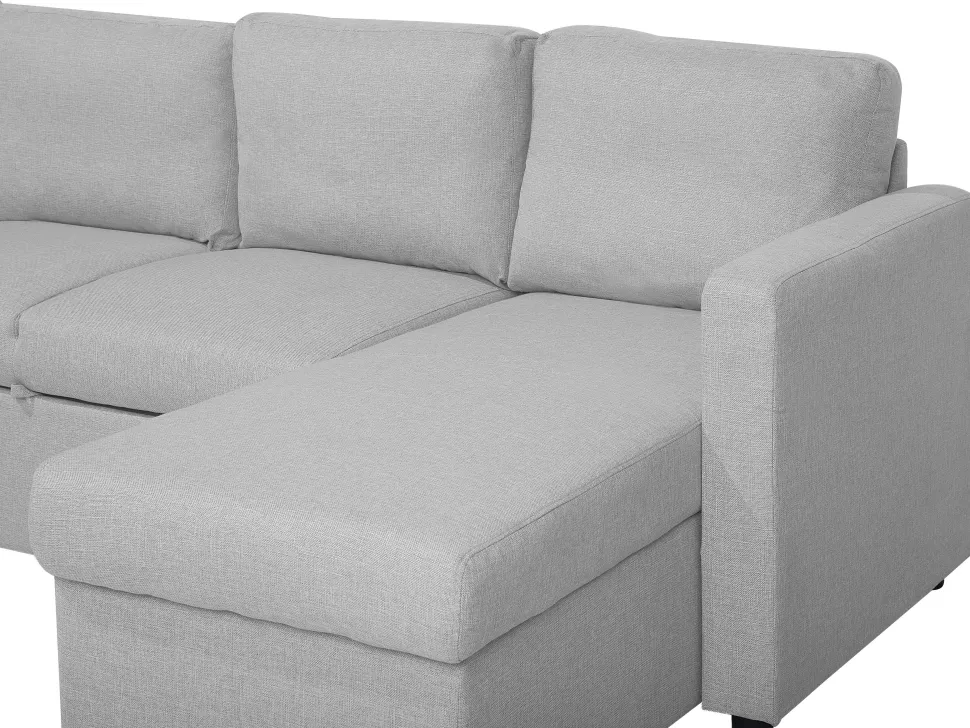 Fabric Sofa Bed Light Grey Karrabo