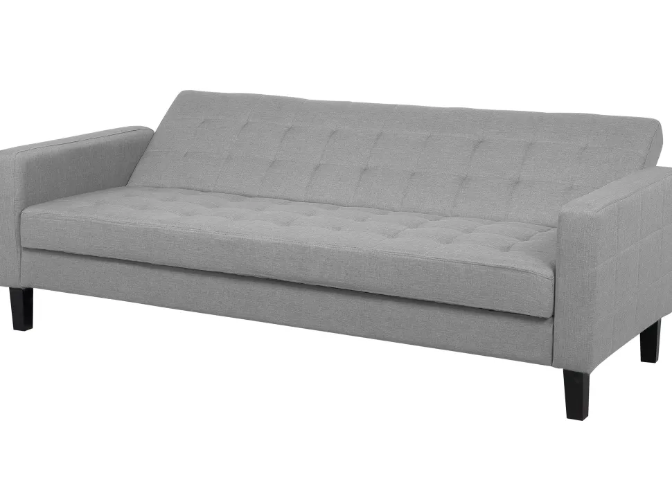 Fabric Sofa Bed Light Grey Vehkoo
