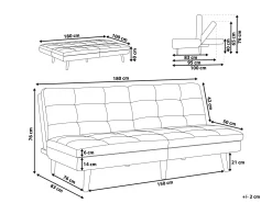 Fabric Sofa Bed Navy Blue Ronne
