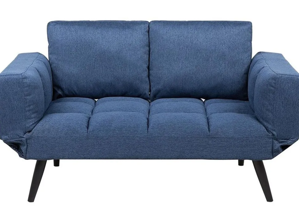 Fabric Sofa Bed Navy Blue Brekke