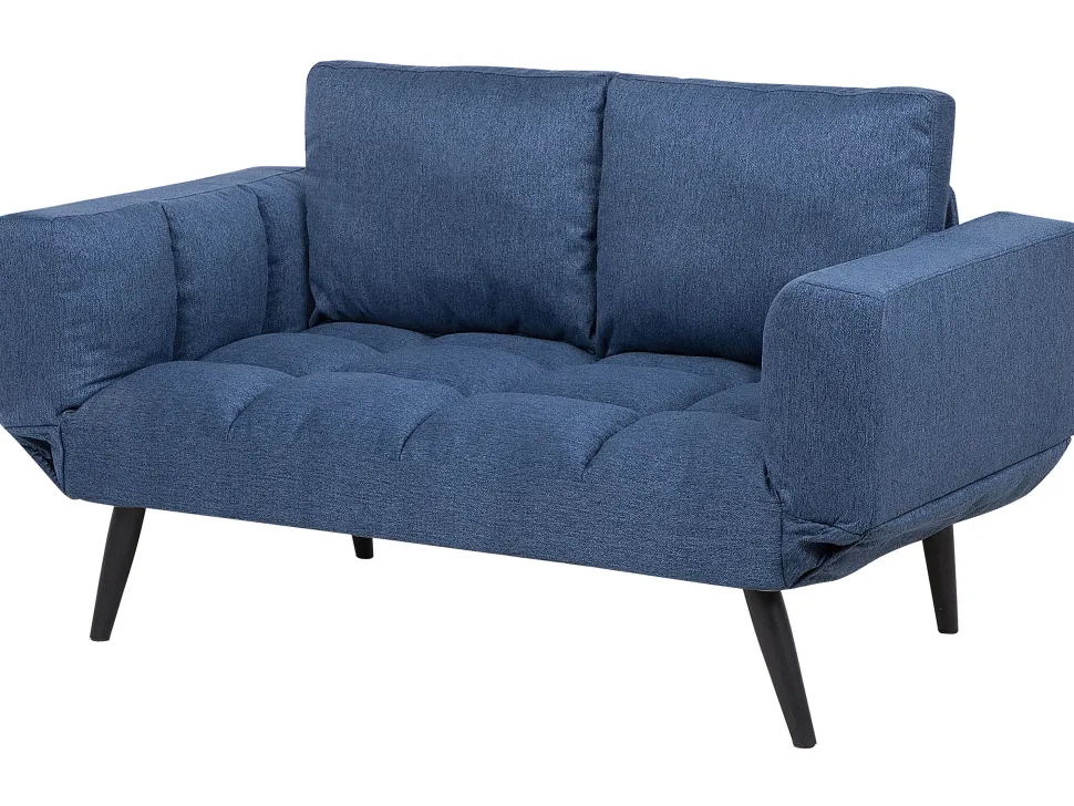 Fabric Sofa Bed Navy Blue Brekke