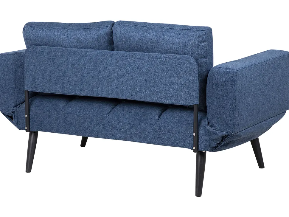 Fabric Sofa Bed Navy Blue Brekke