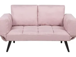 Fabric Sofa Bed Pink Brekke