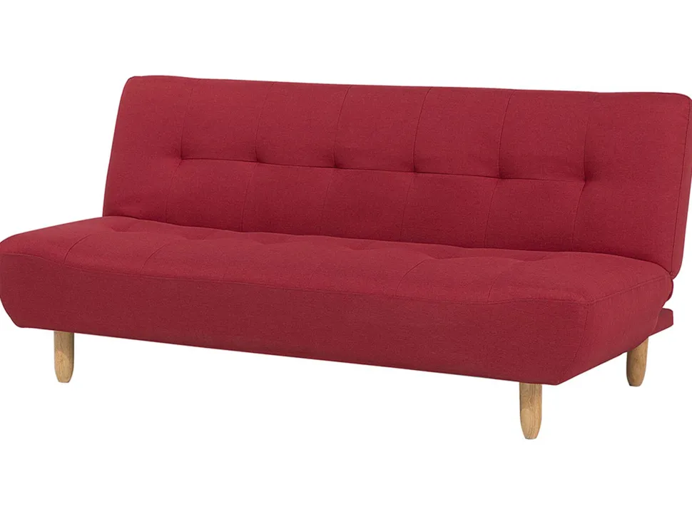 Fabric Sofa Bed Red Alsten