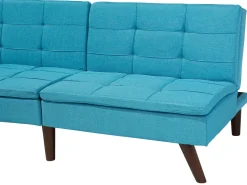 Fabric Sofa Bed Turquoise Blue Ronne
