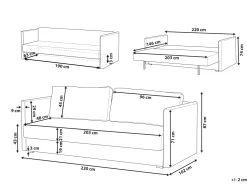 Fabric Sofa Bed With Storage Grey Eksjo