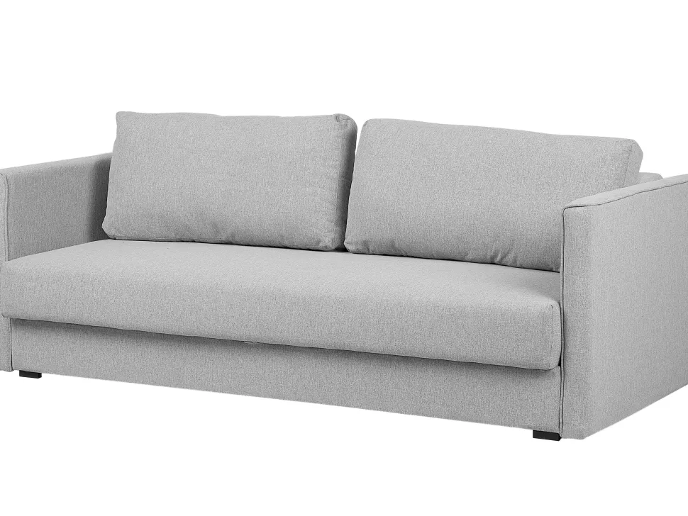 Fabric Sofa Bed With Storage Grey Eksjo