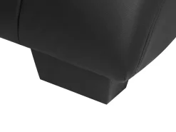Faux Leather Chaise Lounge With Bluetooth Speaker Usb Port Black Simorre