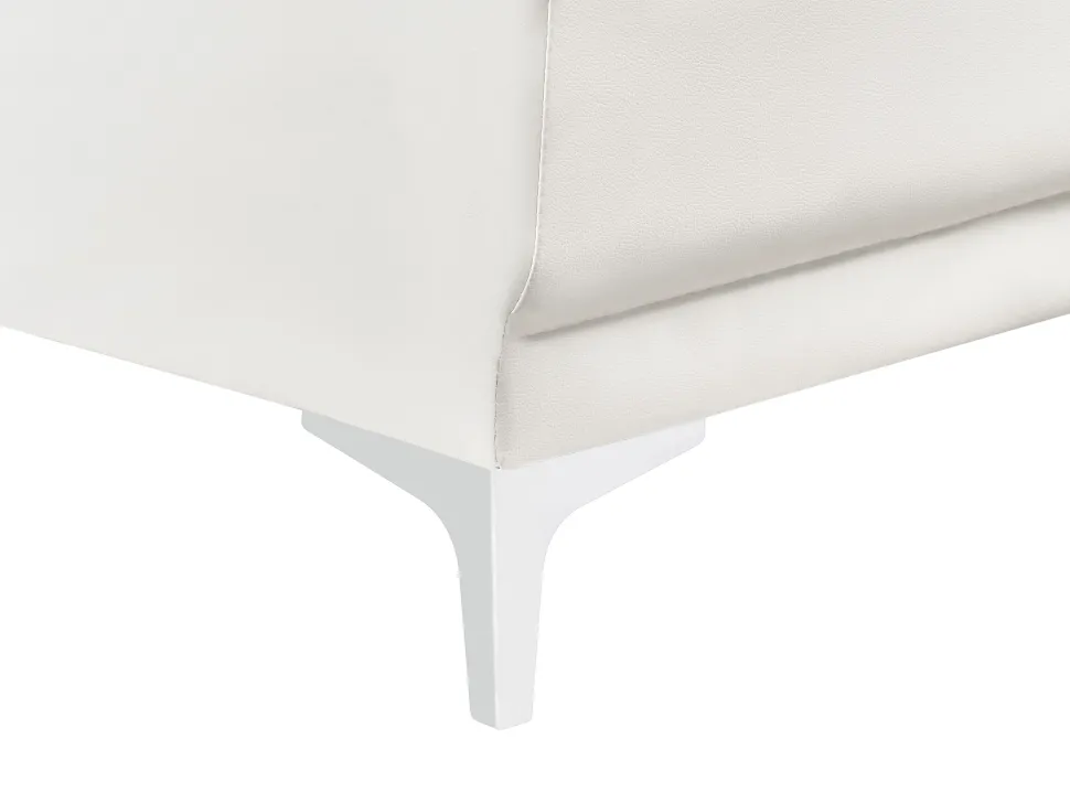 Faux Leather Chaise Lounge White Aberdeen
