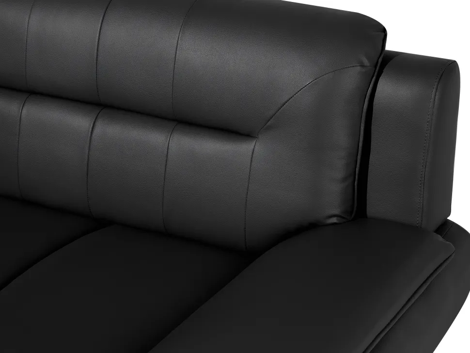 Faux Leather Living Room Set Black Leira