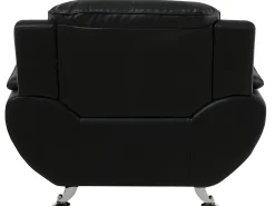 Faux Leather Living Room Set Black Leira
