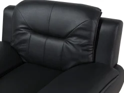 Faux Leather Living Room Set Black Leira