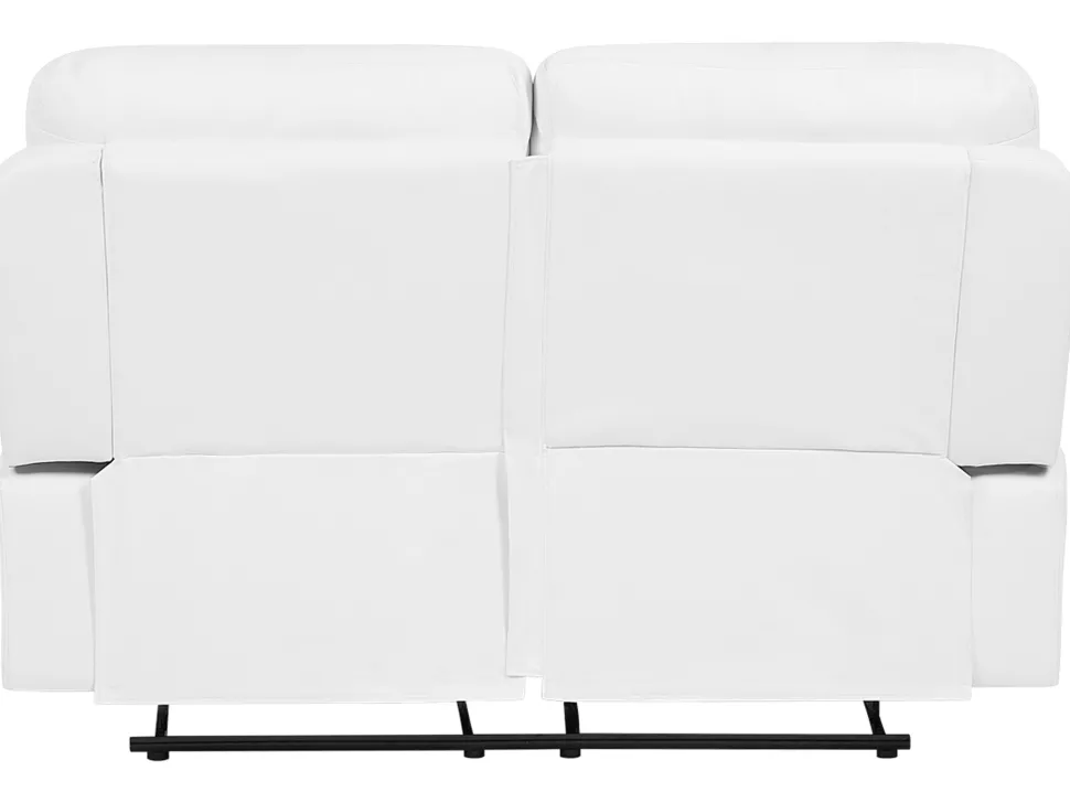 Faux Leather Manual Recliner Living Room Set White Bergen