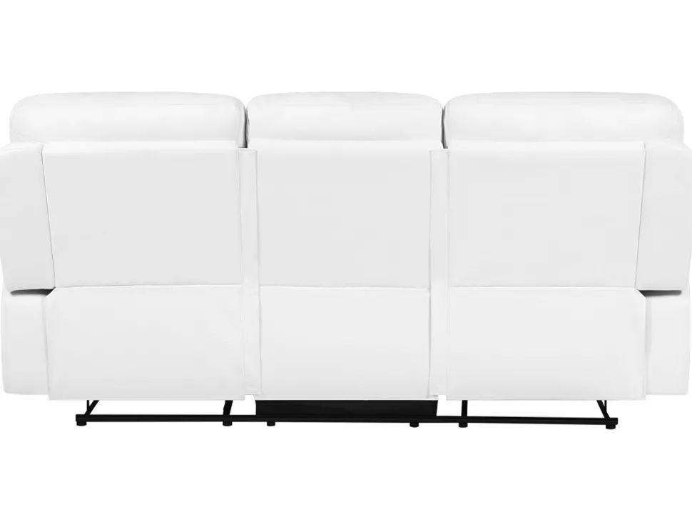 Faux Leather Manual Recliner Living Room Set White Bergen