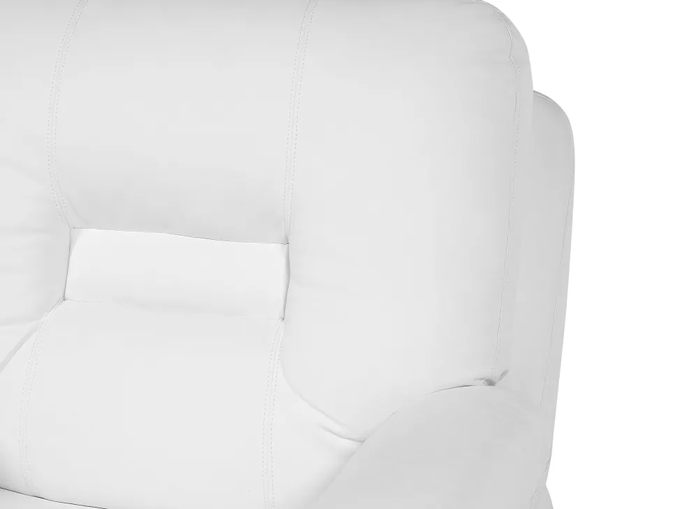 Faux Leather Manual Recliner Living Room Set White Bergen