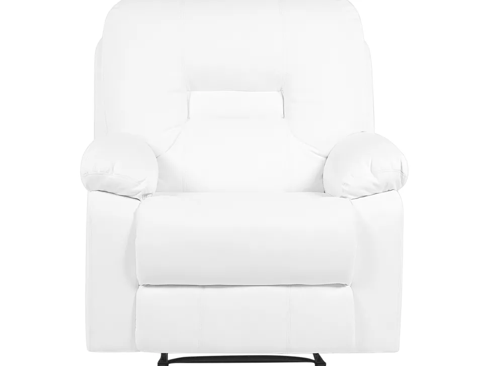 Faux Leather Manual Recliner Living Room Set White Bergen