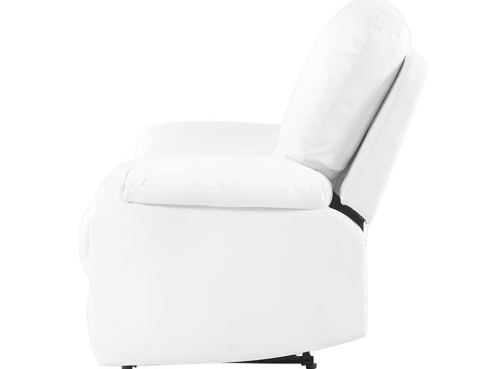 Faux Leather Manual Recliner Living Room Set White Bergen