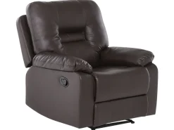 Faux Leather Manual Recliner Living Room Set Brown Bergen
