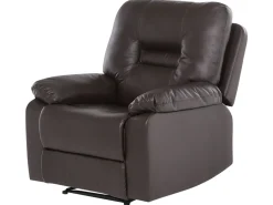 Faux Leather Manual Recliner Living Room Set Brown Bergen