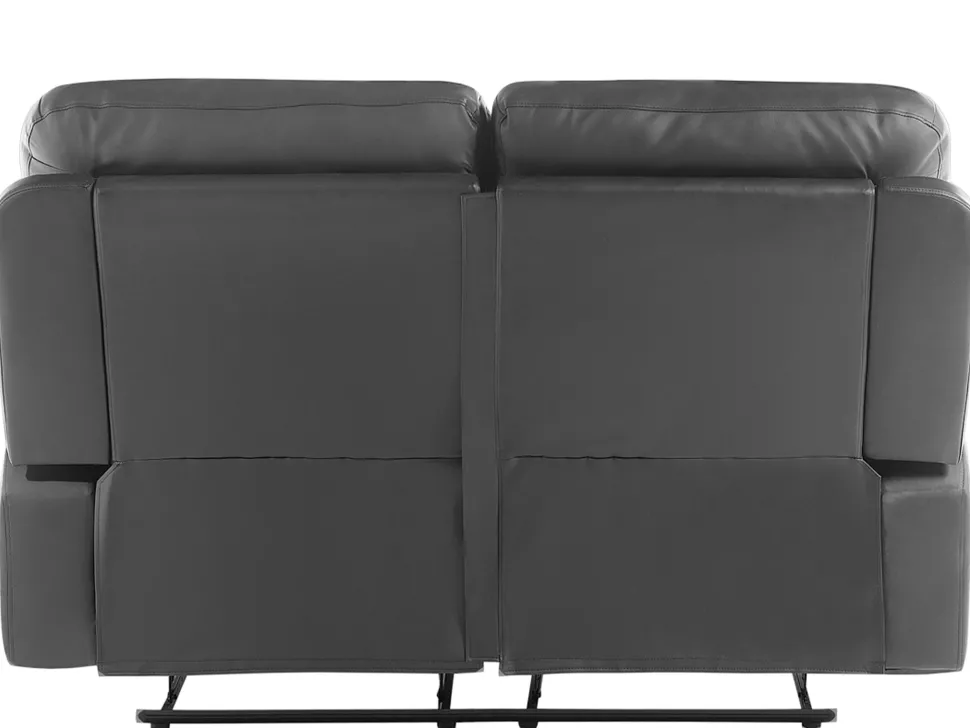 Faux Leather Manual Recliner Living Room Set Black Bergen