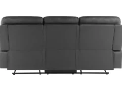 Faux Leather Manual Recliner Living Room Set Black Bergen