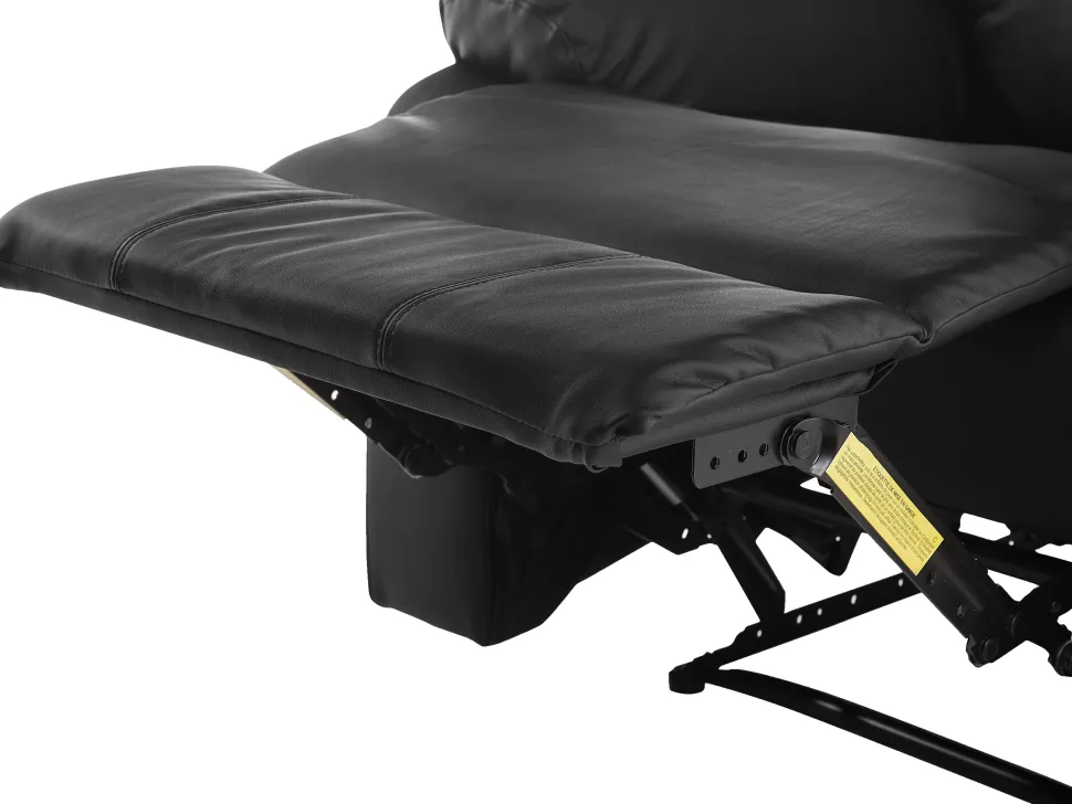 Faux Leather Manual Recliner Living Room Set Black Bergen