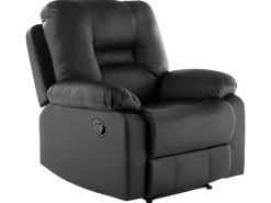 Faux Leather Manual Recliner Living Room Set Black Bergen