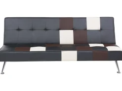 Faux Leather Sofa Bed Black Olsker