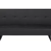 Faux Leather Sofa Bed Black Derby