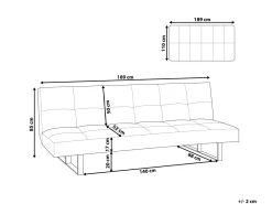 Faux Leather Sofa Bed Black Derby