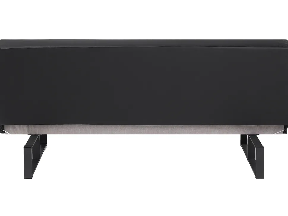 Faux Leather Sofa Bed Black Derby