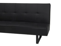Faux Leather Sofa Bed Black Derby