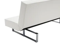 Faux Leather Sofa Bed White Derby