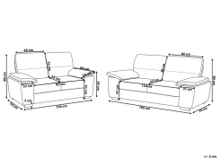 Faux Leather Sofa Set Black Vogar