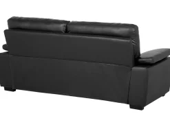 Faux Leather Sofa Set Black Vogar