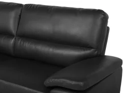 Faux Leather Sofa Set Black Vogar