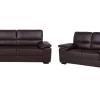 Faux Leather Sofa Set Brown Vogar