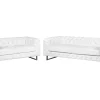Faux Leather Sofa Set White Vissland