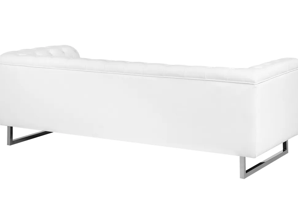 Faux Leather Sofa Set White Vissland