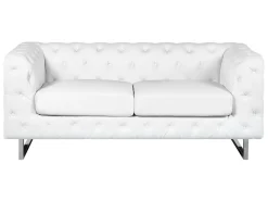 Faux Leather Sofa Set White Vissland