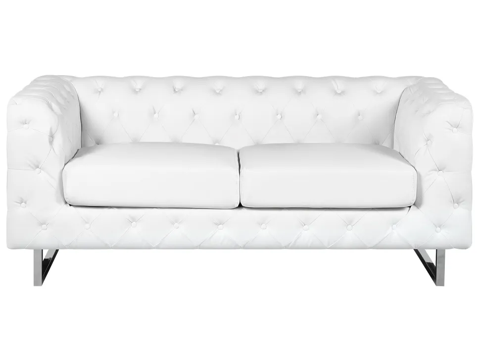 Faux Leather Sofa Set White Vissland