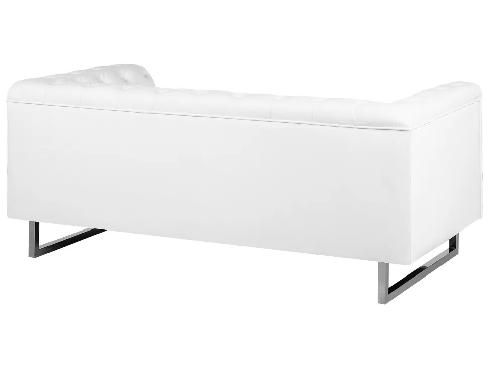 Faux Leather Sofa Set White Vissland