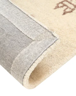 Gabbeh Teppich Wolle Beige 160 X 230 Cm Blumenmuster Hochflor Suluca