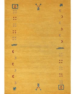 Gabbeh Teppich Wolle Gelb 160 X 230 Cm Hochflor Akalan